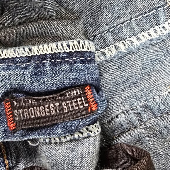 Axel Jeans Mens 38x32 Blue Bootcut Aspetuck Denim Whiskers Western Rugged Urban - Picture 7 of 13